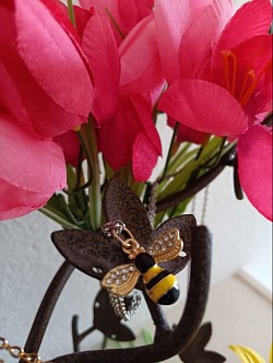 Bee on silverchain